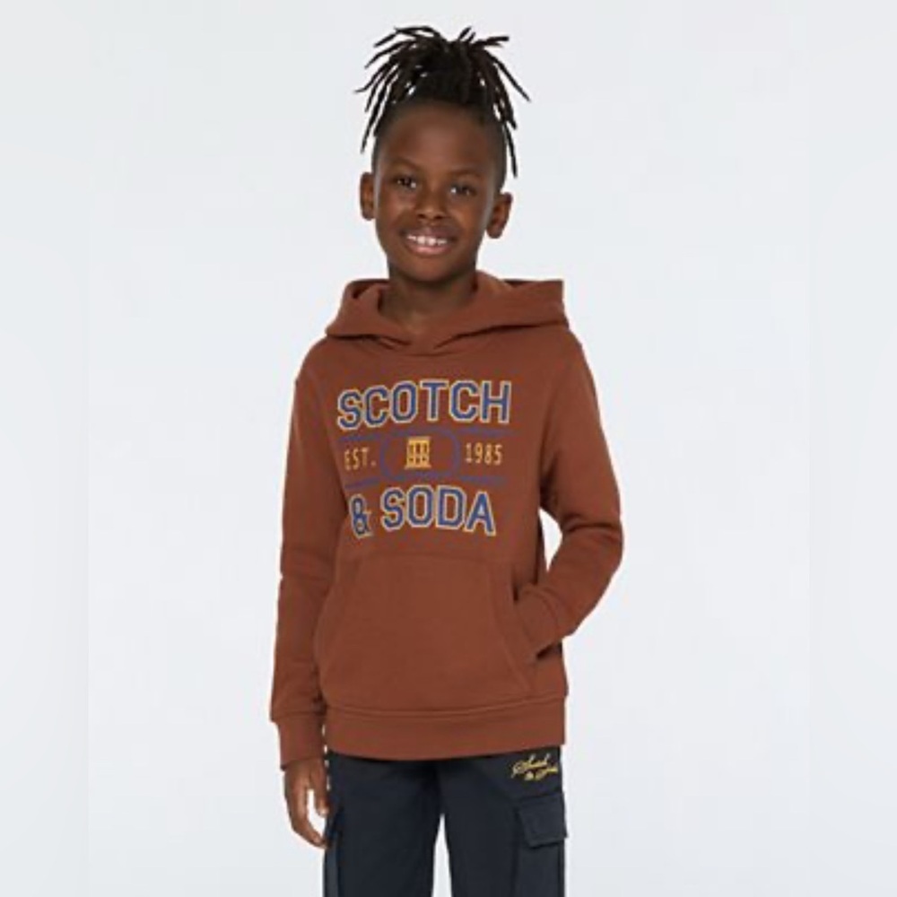 Scotch & Soda Charming logo graphics soft, cotton-blend hoodie. Size medium